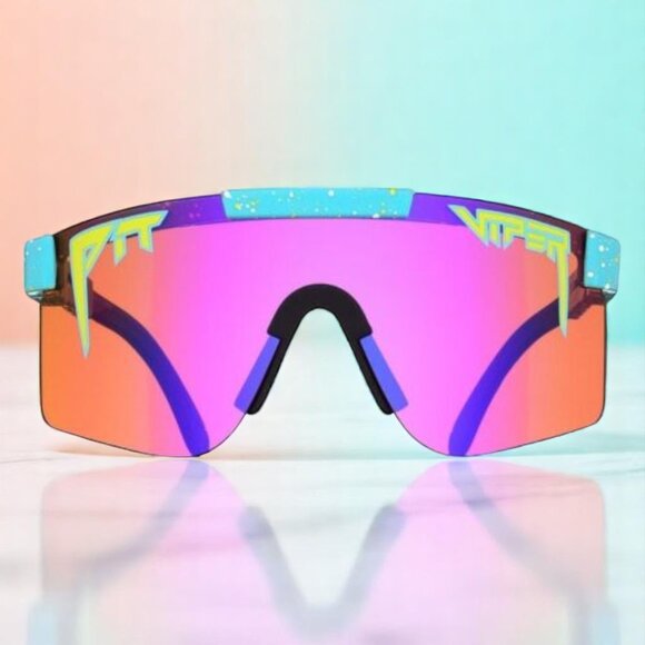 NEW Pit Viper Motorboat Sunglasses Sunset Amber Mirror Lens UV/UVB Beach Sports